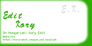 edit kory business card